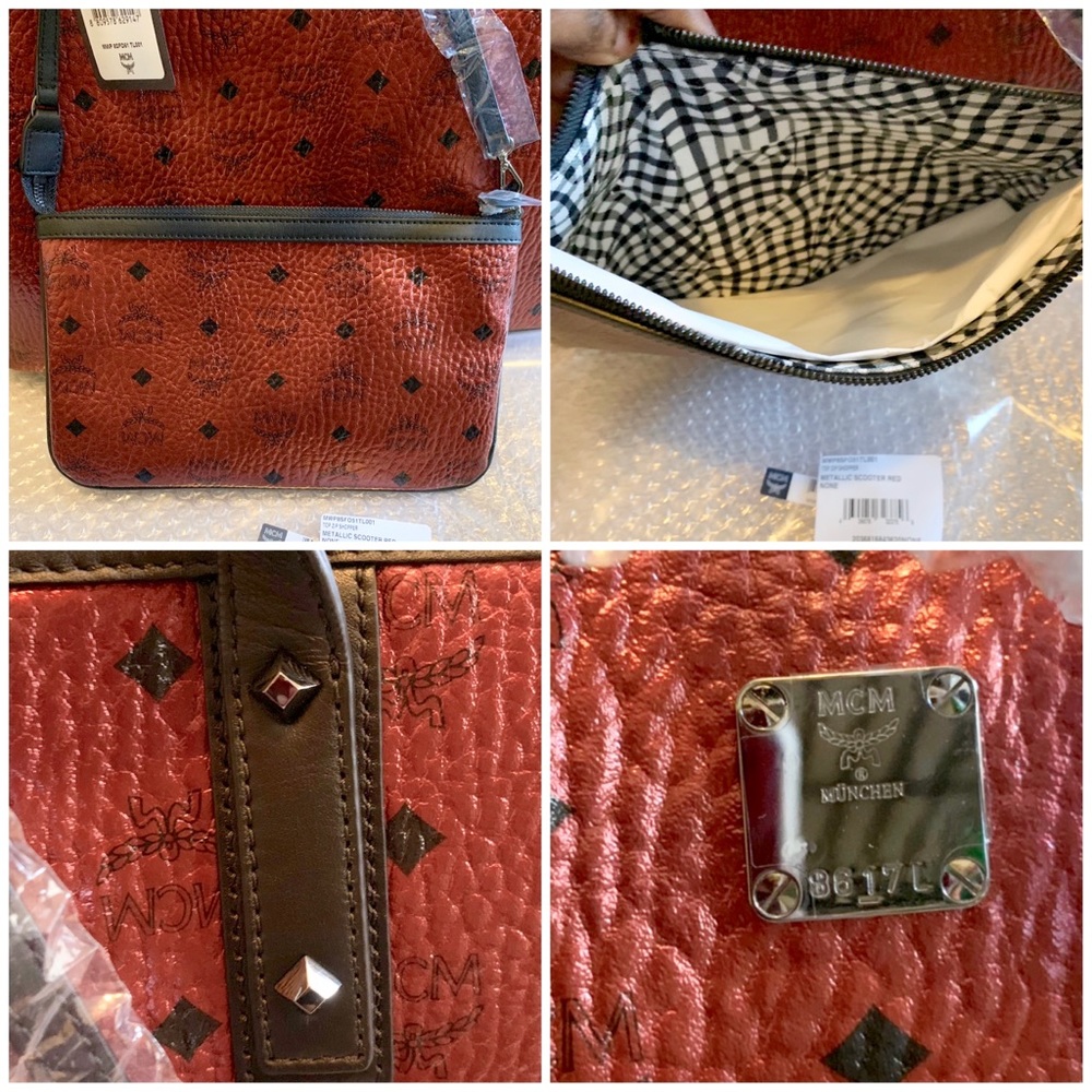 H/P 1/3💖💯MCM LARGE Top Metallic Scooter Shopper - Picture 3 of 8